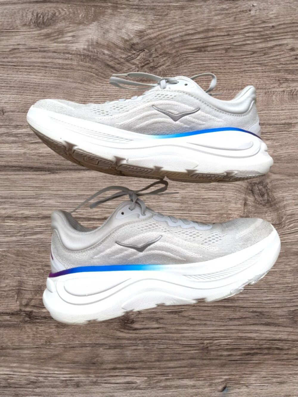 HOKA Bondi 9 Cosmic Grey White Running Shoes Women’s 7.5 - Picture 8 of 9